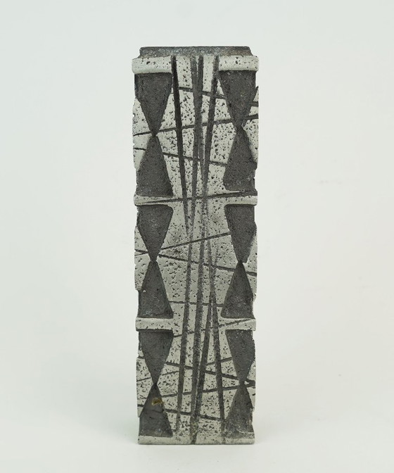 Image 1 of rare brutalist mid century VASE made of cast aluminum casper studioguss 1970s