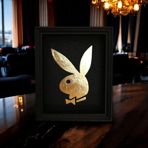 Bunny 23kt goud kunstwerk in lijst gelimiteerde oplage 01/20