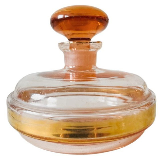 Image 1 of Parfümflasche im Art-Deco-Stil, rosa Glas, 1950er Jahre