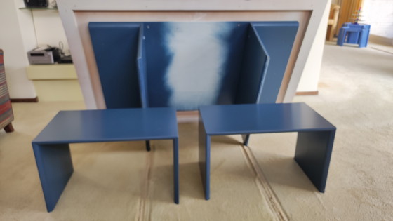 Image 1 of Large Leolux coffee table with two side tables