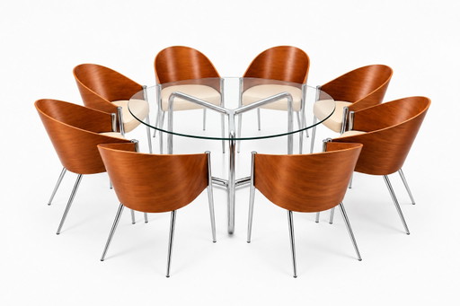 Set mit 8 seltenen „King Costes“-Stühlen von Philippe Starck für Driade Aleph (Frühe Auflage) – eetkamerstoelen, Aluminium