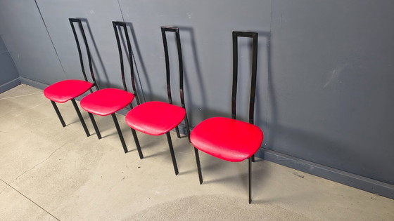 Image 1 of Vintage postmoderne eetkamerstoelen van Cattelan Italila