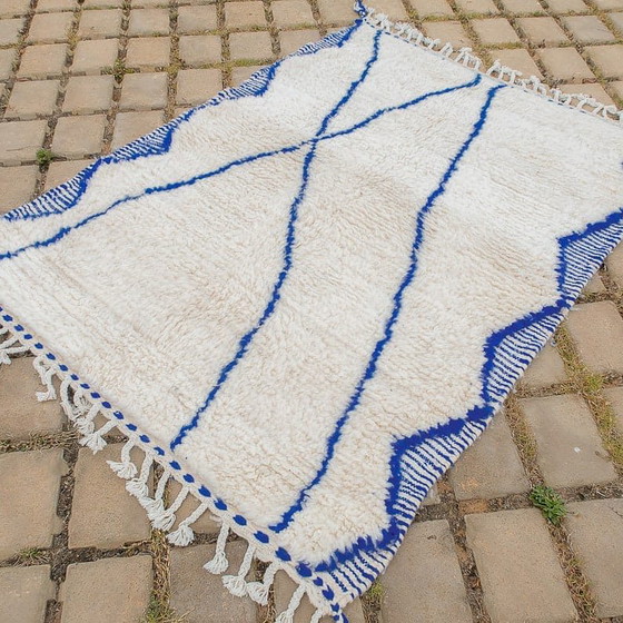 Tappeto tradizionale blu in lana naturale, 2/3 m – Aime Té, Tappeti, Wool (photo 5 of 6)