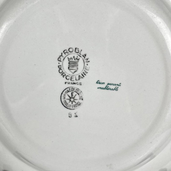 Set of 6 Dinner Plates "Agreste", Sarreguemines, Late 20th Century, Pyroblan – Crockery, Porcelain, Vintage (photo 6 of 13)
