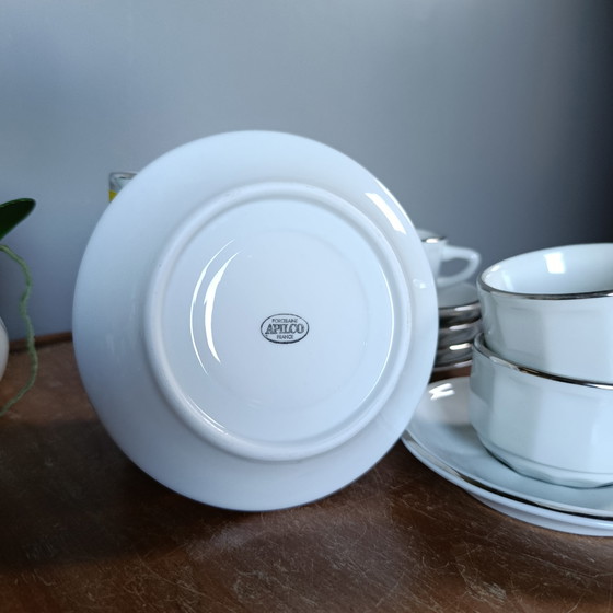 Image 1 of 6 Parisian bistro cups, Flora model - Apilco Deshoulieres