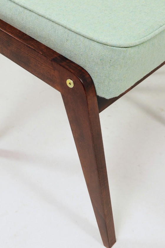 Image 1 of Mid century kids footrest stools pistachio green wool