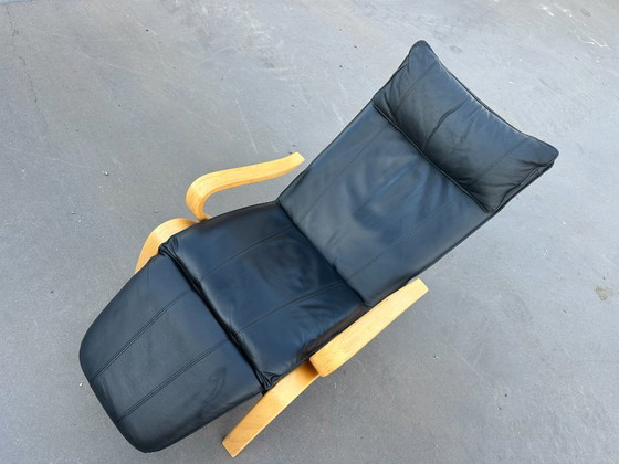 Image 1 of Poltrona/sedia relax Westnofa – versione in pelle nera di lusso