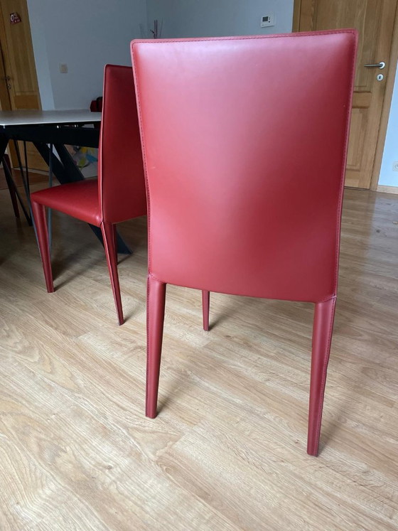 Roche Bobois Cigale – Tavolo 180 × 100 cm + 4 Sedie Sara; Design: Andrea Casati – Tavoli da pranzo, Leather (photo 9 of 11)