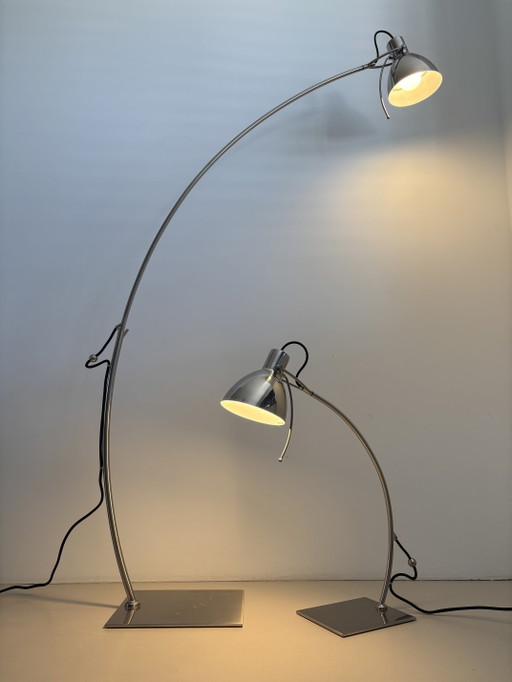 Paul Mulhearn – Viore Design Elipse Steh- und Tischleuchte – Set – vloerlampen, Chrome