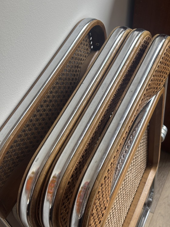 Ensemble de 4 chaises Plia conçu par Giancarlo Piretti – Castelli, Chaises pliantes, Chrome, Wood (photo 13 of 14)