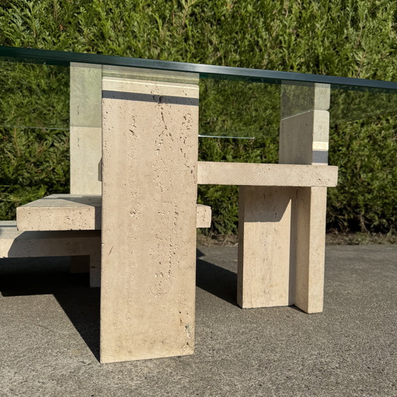 Image 1 of Tableaux Brutalist travertin