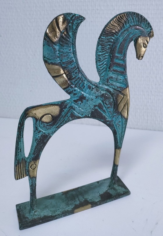 Image 1 of estatua pégase bronce pátina verde