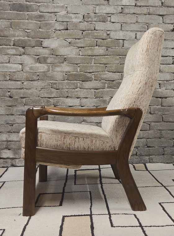Image 1 of Vintage Scandinavische relaxfauteuil van gebogen hout – jaren 60/70