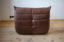 Sillón y otomana Togo - Marrón nogal