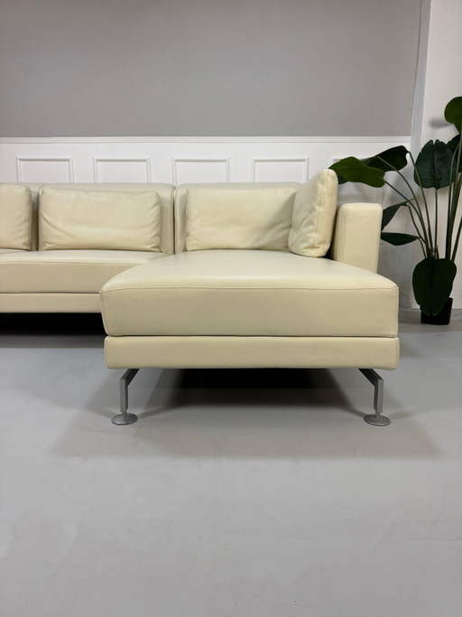 Brühl Moule Ecksofa Leder Sofa Beige Couch Schlaffunktion