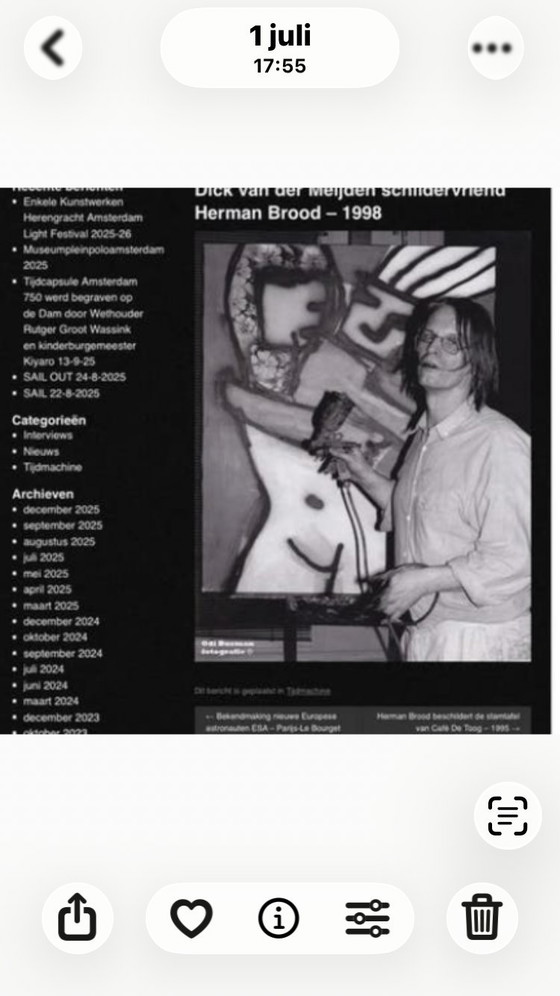 Image 1 of Herman Brood and Dick van de Meijden 120x100 cm, with certificate