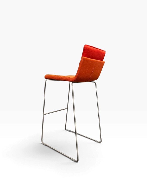 Taburetes de bar Gispen, Metal, Textil, Naranja (foto 4 de 8)