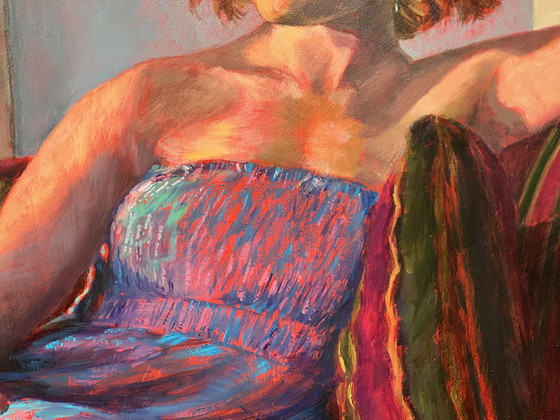 Image 1 of Riproduzione Giclée del dipinto a olio "Attesa"