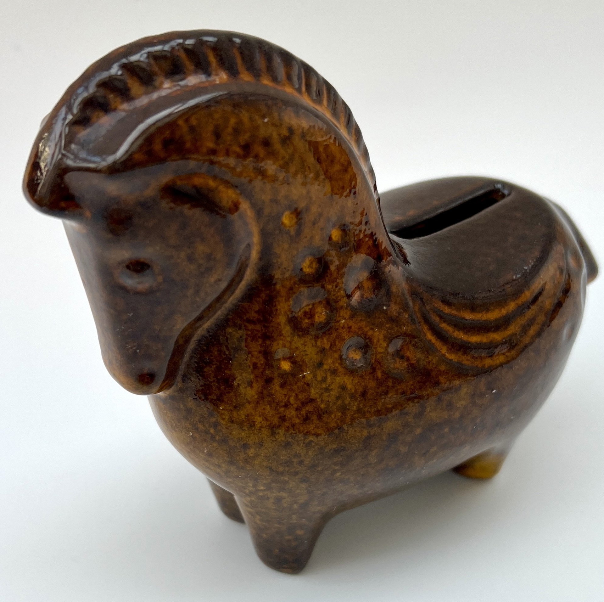 Mid-Century Ceramic Horse Money Box – Bitossi Style – Italy 1960s