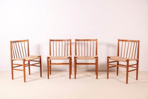 4x Jørgen Bækmark J80 Oak Dining Chair, 1967 FDB