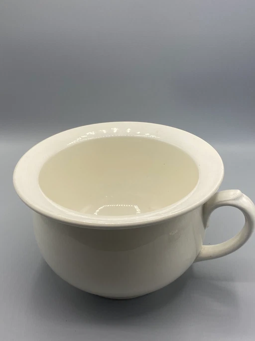 Vaso da notte in terracotta bianca – Digoin & Sarreguemines – Bianco semplice – decoratieve objecten (photo 2 of 6)