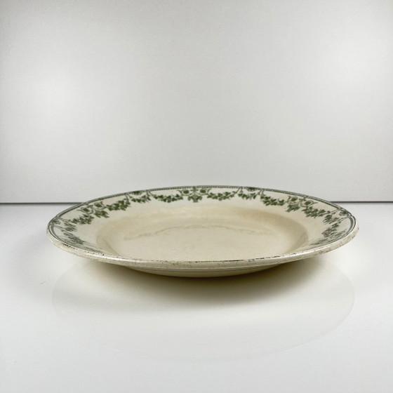 Image 1 of Runde „Champagner“-Schale, Badonviller, grün, frühes 20. Jahrhundert.