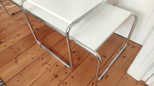 2 chrome tube design tables