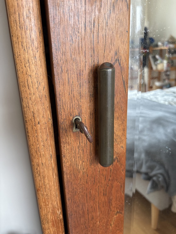 Image 1 of Teakhouten kast met spiegel
