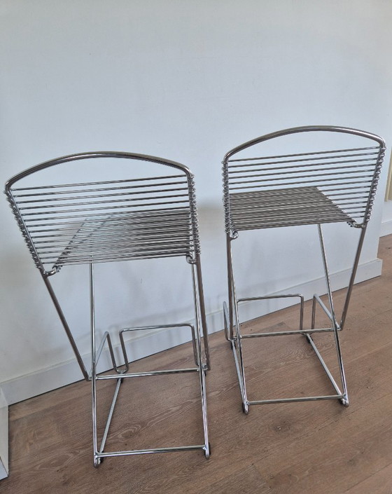 Image 1 of Set di 2 sgabelli da bar Till Behrens, anni '80, postmoderno