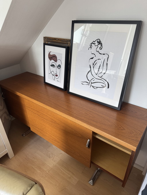 Wilhelm Renz Mid-Century sideboard 160 cm with sliding doors, 1970s