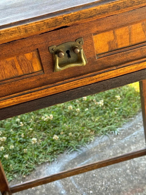 Petite Table d'appoint Art Nouveau avec Tiroir, années 1890 – Tables d'appoint, Bois (photo 5 of 8)