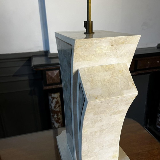 Hollywood Regency Lamp Base in Tessellated Stone & Brass Inlayby Maitland Smith, Usa, 1970s – Table lamps (photo 7 of 17)