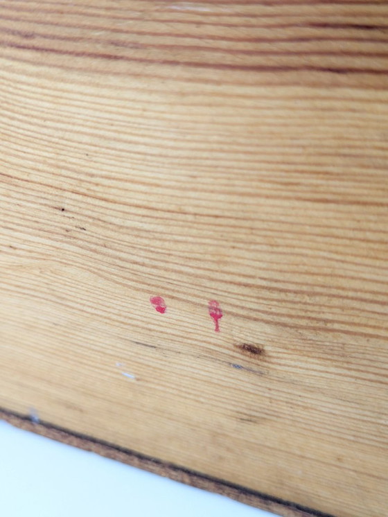 Image 1 of Scatola di stoccaggio antica in legno di pino con cerniere in ottone | Stoccaggio decorativo d'epoca