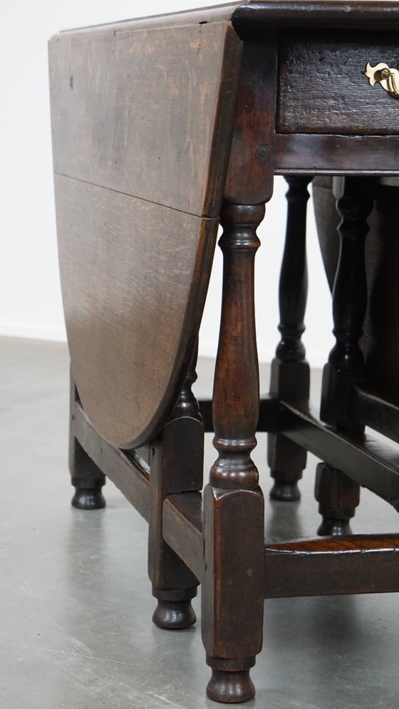 Image 1 of Mesa inglesa antigua de roble con patas plegables