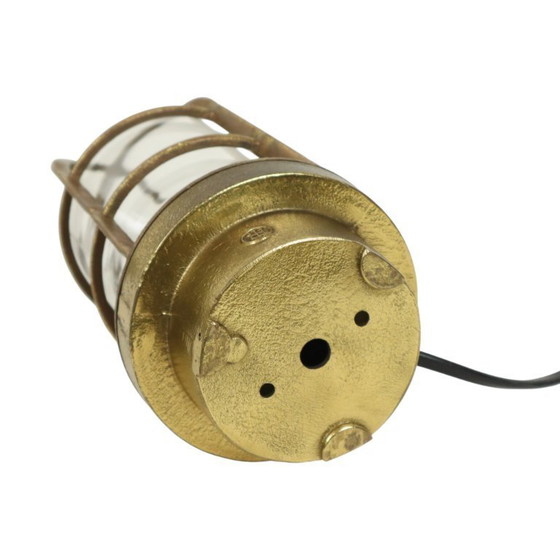 Image 1 of Brass Ship's Lamp Cage Lamp Industria Rotterdam