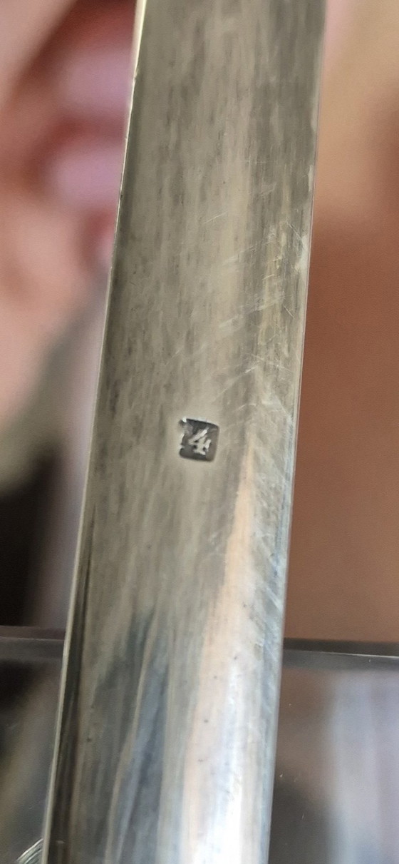 Image 1 of Seau à glace en cristal Strömbergshyttan avec pince d'origine - design scandinave 1950s