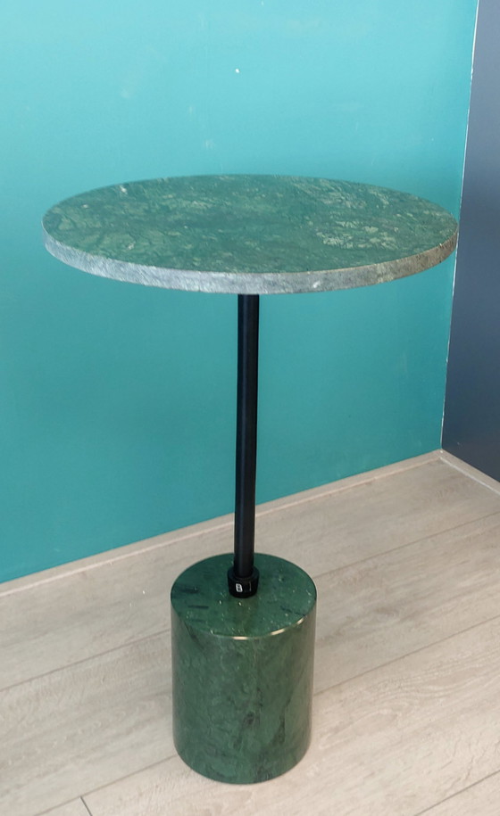 Image 1 of Green Marble Side Table Metal
