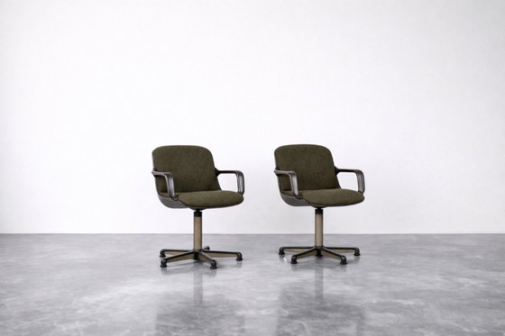 Image 1 of Vintage Mid-Century German Modern Office Chairs by Charles  Pollock for Comforto, 1970s, Set of 2