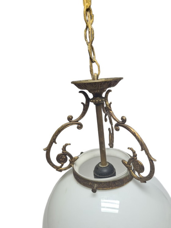 Vintage Pending Lamp, Poland, 1960s – Pendant lamps, Glass, Metal (photo 6 of 10)