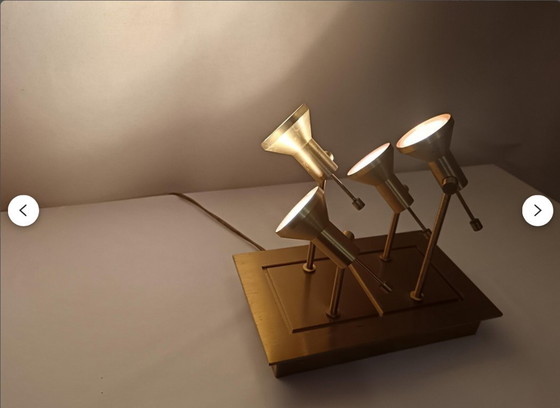 Image 1 of Ceiling Light, Table lamp, Postmodern, Mid Century Modern, Sische-Germany attr, Flush Mount, Satined Brass, multi-directional, r