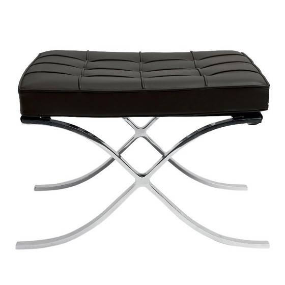 Image 1 of Ottoman Knoll Barcelona - Black Leather - Ongebruikt