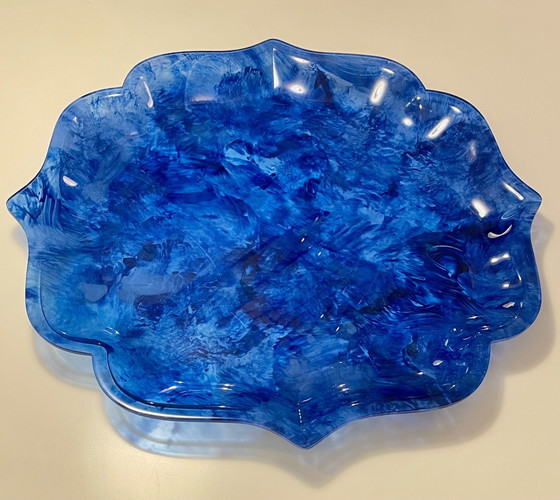 Image 1 of Sensationelles rares blaues lucite XXL Tablett