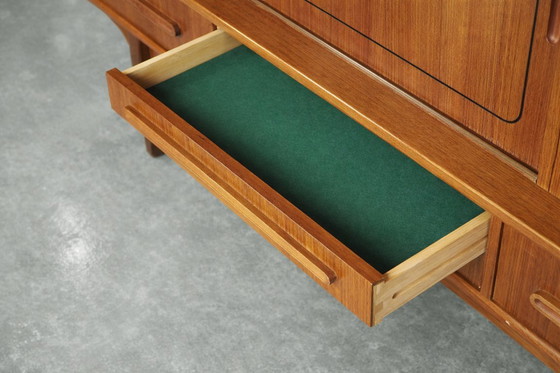 Image 1 of Credenza alta vintage in teak marrone danese moderno di metà secolo, anni '50