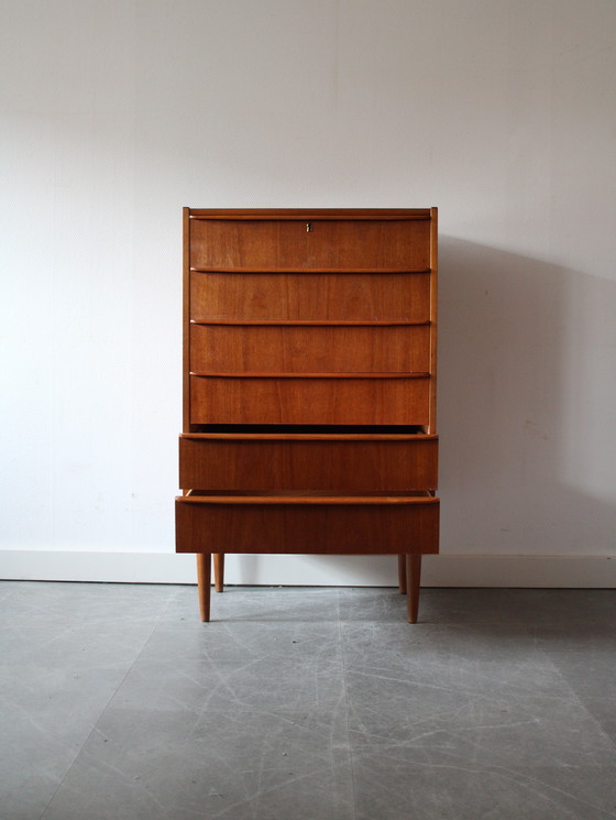 Image 1 of Vintage Deense ladekast in teak, smal!