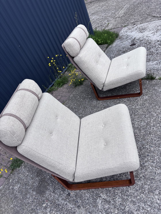 Image 1 of 2 stuks design vintage teak magnes olesen poltrona fauteuil