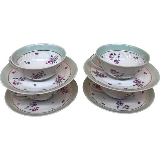 Tasses en porcelaine de Limoges Charles Ahrenfledt, 1950