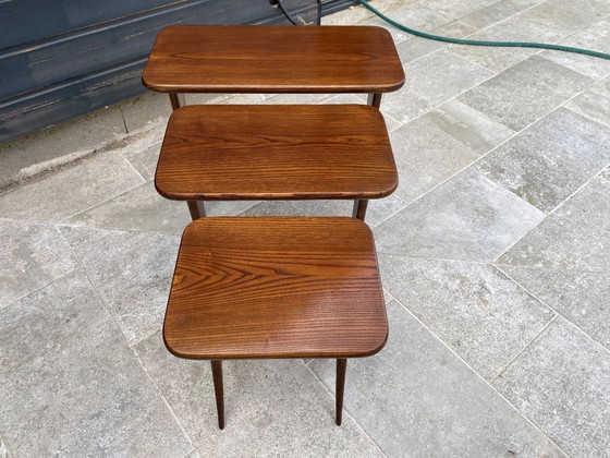 Image 1 of Set of 3 nesting tables by Raphaël Raffel Raphael Scandinavian style vintage 60s 1960