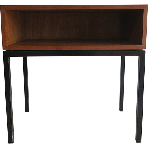 Consolle vintage in teak massello e metallo di Florence Knoll per Knoll International, 1960