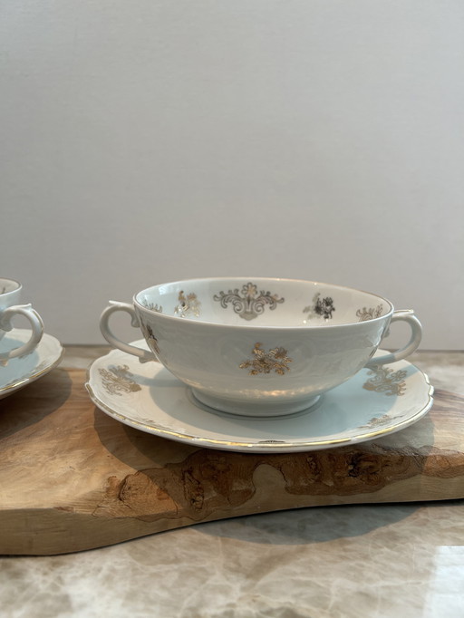 2 cuencos de sopa antiguos de Baviera