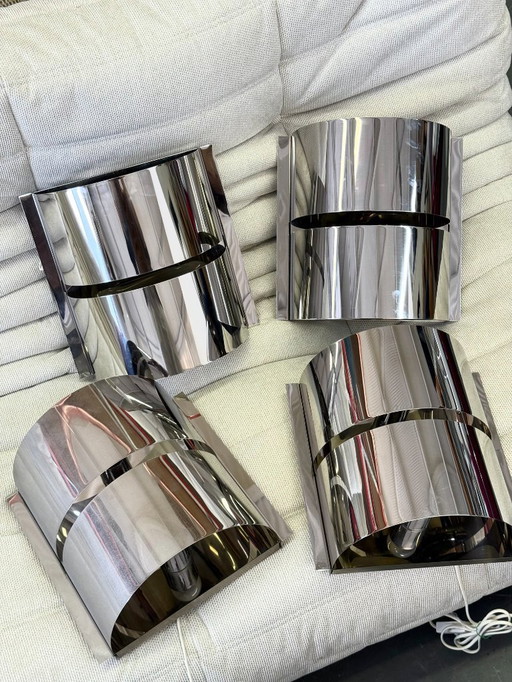 Chrome space age wall lamp by Minilumi Design